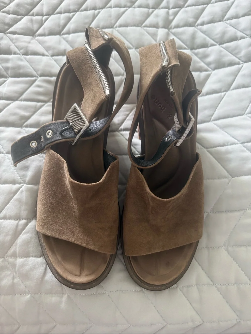 rag & bone Olive Suede Block-Heel Ankle-Strap Sandal